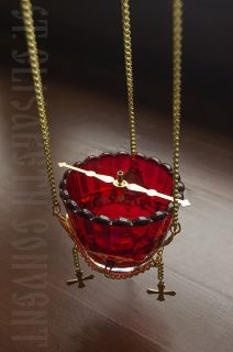 Handmade vigil lamp with a glass cup