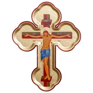 wall crucifix with printed icon