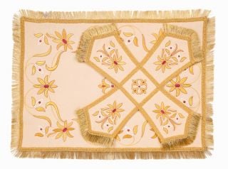 chalice covers with fringe and embroidery