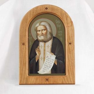 Laser-graved Icon of St Seraphim of Sarov