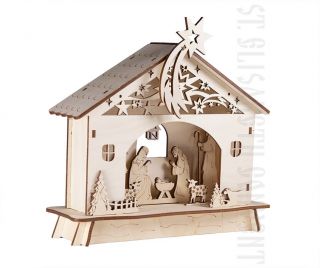 carved creche Christmas decoration