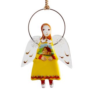Angel pendant with flowers