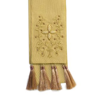 yellow bookmark with embroidery 