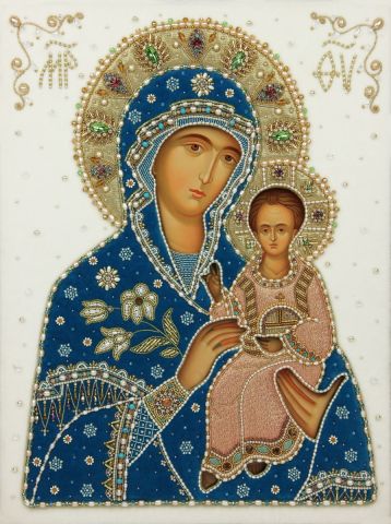 IOM-05-02 Icon of the Mother of God the Unfading Bloom (Icon in Oklad)