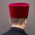 burgundy velvet kamilavka 