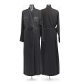 Black Greek-style priest undercassock with embroidery