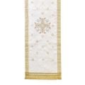 White analogion cover with Cross embroidery and birds