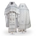 Russian-style priest vestment white velvet