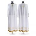 White coshibo Priest sticharion with embroidery made with gold threads