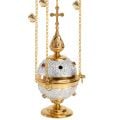 handmade silver censers with semi-precious stones and chain with bells