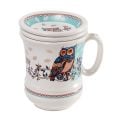 ceramic mug with a lid and infuser strainer