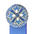 blue cornflower bookmark with pearls