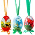 wooden easter egg with a ribbon