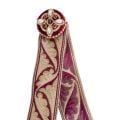 burgundy and velvet bookmark with ribbons embroidered with stones and pearls