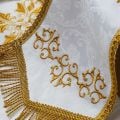 white decorative chalice covers and veil with silk embroidered patterns