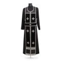 Black velvet and decorative Russian-style priest vestment with crosses and Golgotha