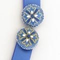 blue cornflower bookmark with pearls