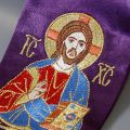 crepe-satin purple Gospel bookmark narrow