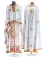 white viscose rayon Greek style vestment with medallion