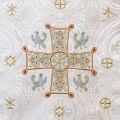 White analogion cover with Cross embroidery and birds