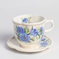 Cup & Saucer Set with an image of Cornflowers 