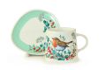 Cup & Saucer Set with a Robin 
