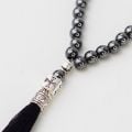 handmade hematite prayer rope with crosses