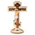 Standing wooden crucifix for home prayers 