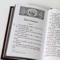 Holy Gospel in leather case with stamping