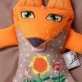 Soft toy fox with buckwheat hulls filling