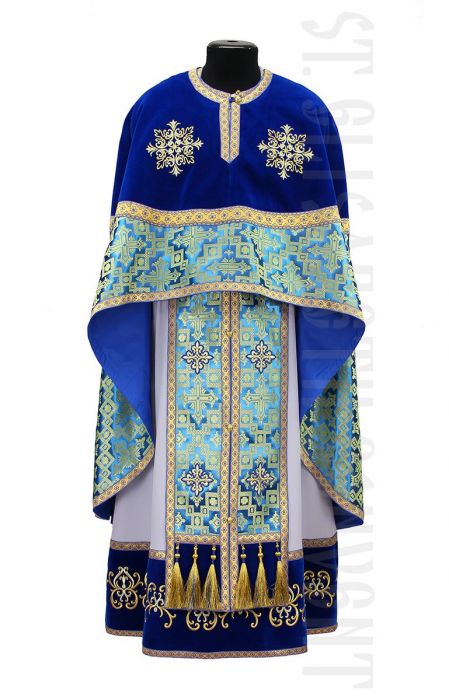 Greek-Style Velvet Priest Vestment with Embroidery SH20902