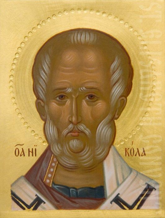 Icon outlet St Nicholas The Wonderworker Painted Wooden Egg