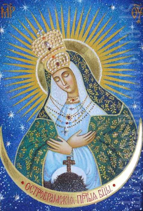 Mother Of God Of The Gate Of Dawn - Icons From Gemstones