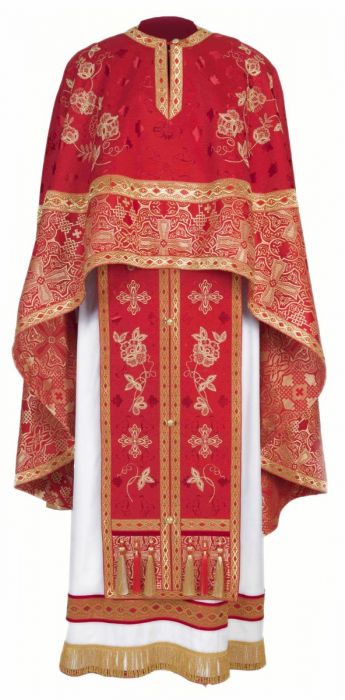 Red Embroidered Priest Vestment SH2080