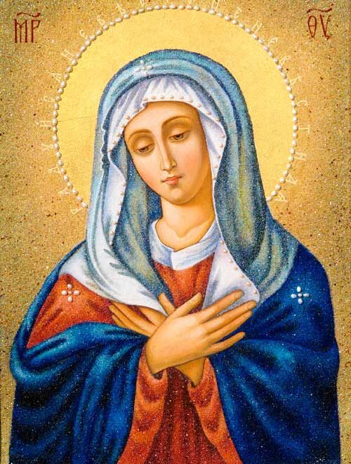 Tenderness Icon of the Mother of God from Gemstones Buy