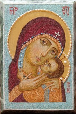 Mother of God of Kasperovo - Icon from stones