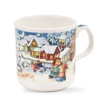 ceramic children's cup with skating mice