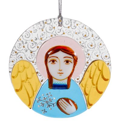 angel round with a snowflake