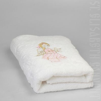 Cotton Terry Towel with Embroidered Angel and Dove (50x90 cm)
