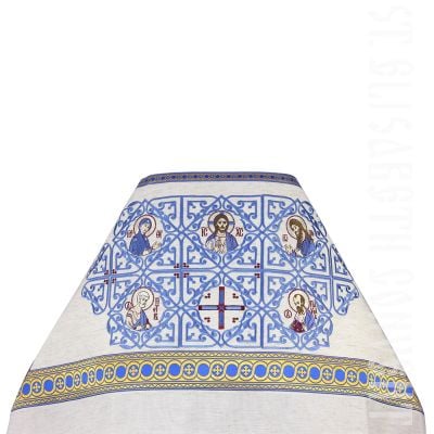 Russian-style priest vestment with blue Easter embroidery