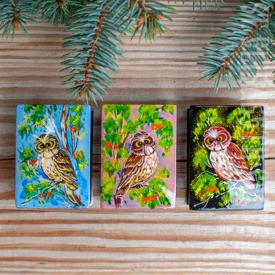 Owl Lacquered Box Middle-sized