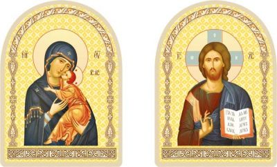 Christ the Pantocrator and Tenderness icon of the Mother of God (diptychs)