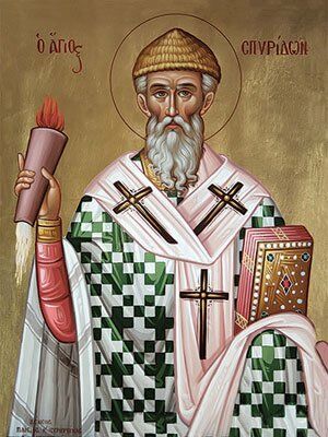 mounted icon of St Spyridon of Trimythous