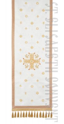 White silk analogion cover decorated with embroidery