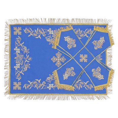 chalice covers and veil with embroidered grapes and crops