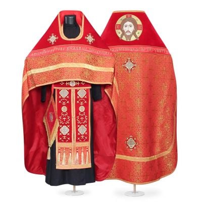 Paschal Priest Vestment with embroidery and Icon of The Christ not made by hand