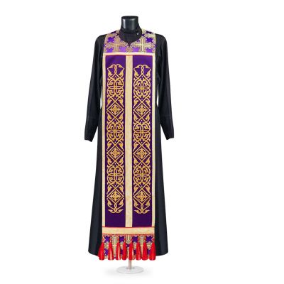 embroidered epitrachelion with red tassesls 