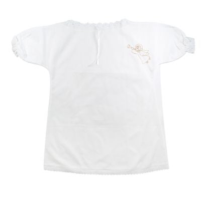 baptismal set with embroidered angel
