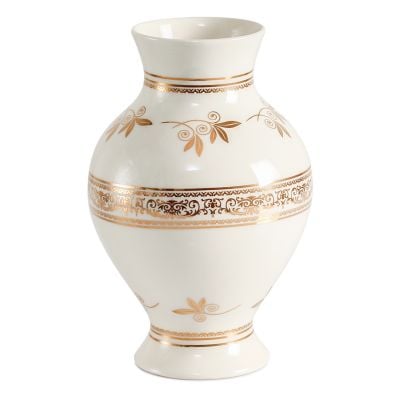 ceramic vase with cornflowers