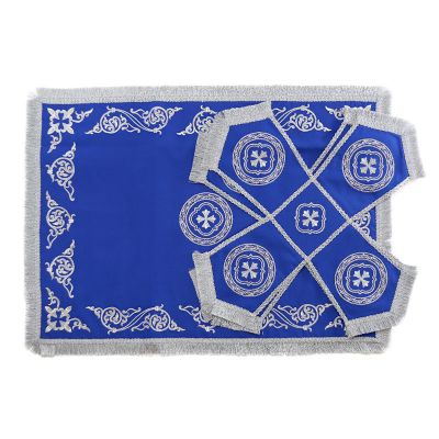 blue chalice covers and veil with embroidery